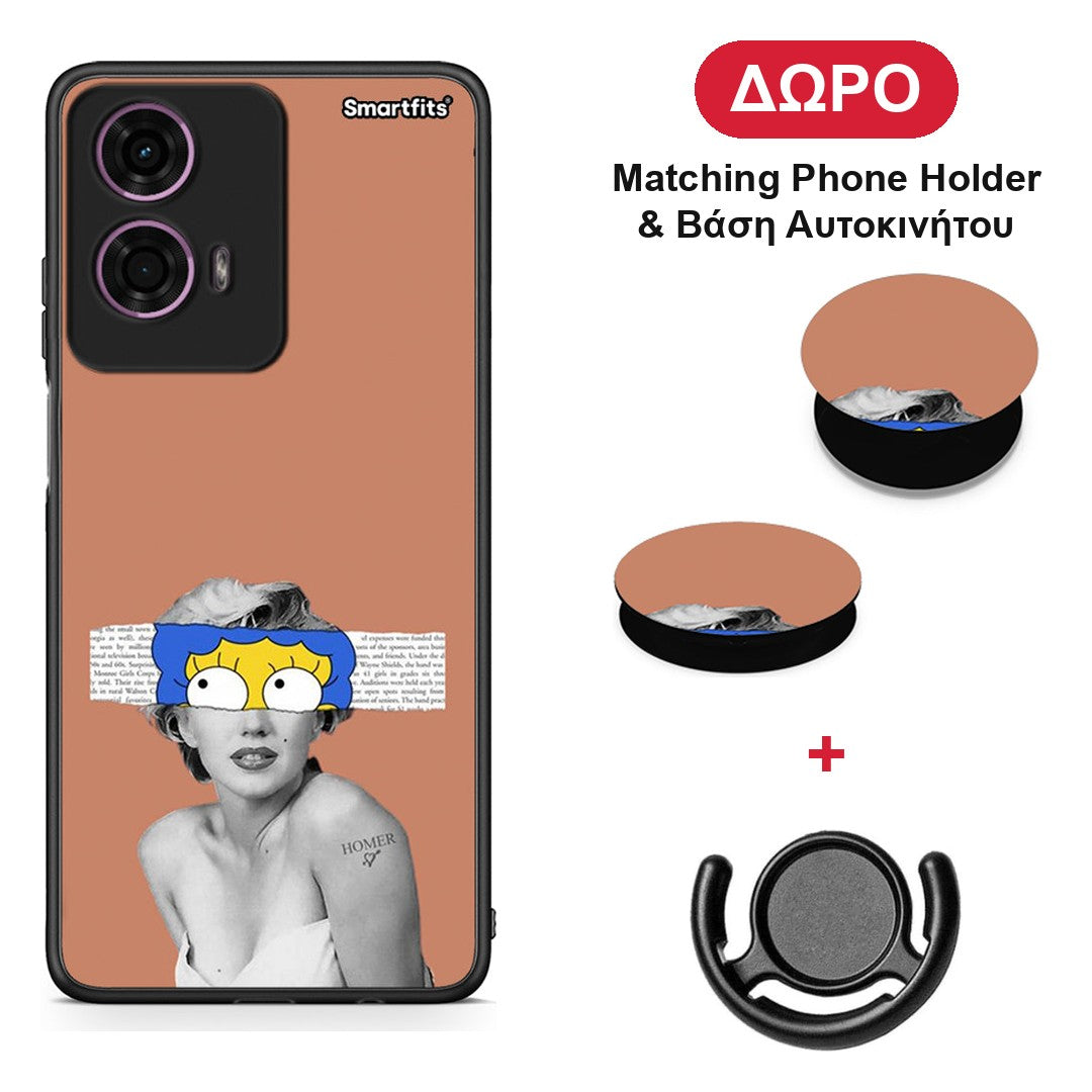 Sim Merilyn - Motorola G24 θήκη + Δώρο Phone Holder & Βάση Αυτοκινήτου
