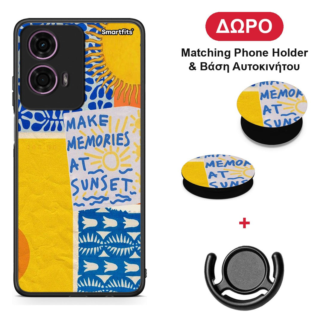 Sunset Memories - Motorola G24 θήκη + Δώρο Phone Holder & Βάση Αυτοκινήτου