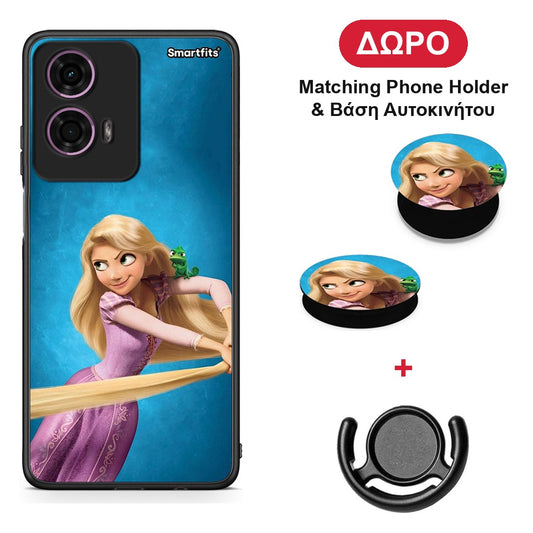 Tangled 2 - Motorola G24 θήκη + Δώρο Phone Holder & Βάση Αυτοκινήτου