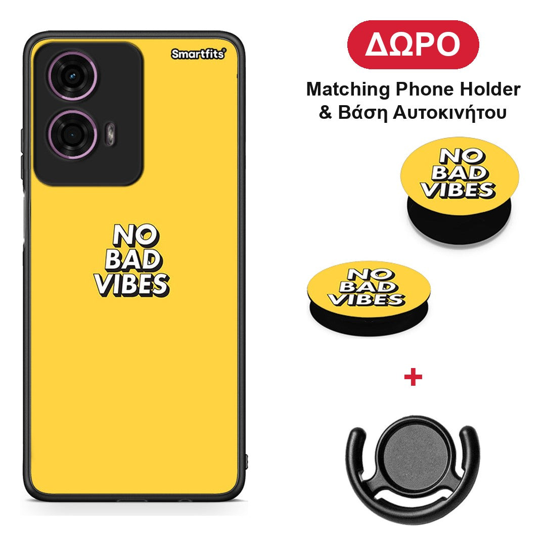 Text Vibes - Motorola G24 θήκη + Δώρο Phone Holder & Βάση Αυτοκινήτου