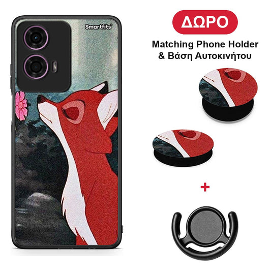 Tod And Vixey Love 2 - Motorola G24 θήκη + Δώρο Phone Holder & Βάση Αυτοκινήτου