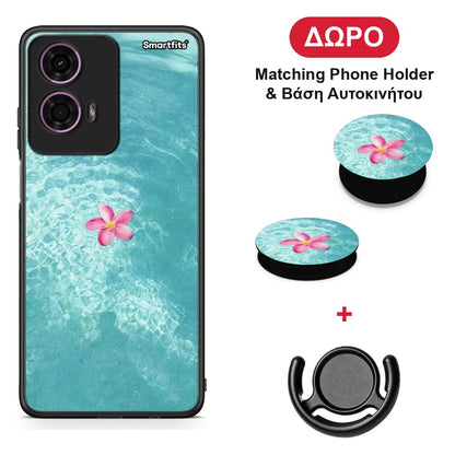 Water Flower - Motorola G24 θήκη + Δώρο Phone Holder & Βάση Αυτοκινήτου