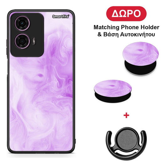 Watercolor Lavender - Motorola G24 θήκη + Δώρο Phone Holder & Βάση Αυτοκινήτου