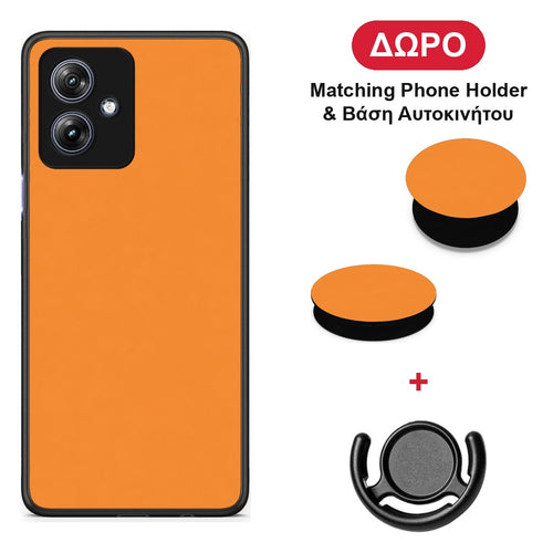 Tangerine Orange - Motorola Moto G54 θήκη + Δώρο Phone Holder & Βάση Αυτοκινήτου