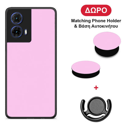 Cotton Candy Pink - Motorola Moto G85 θήκη + Δώρο Phone Holder & Βάση Αυτοκινήτου