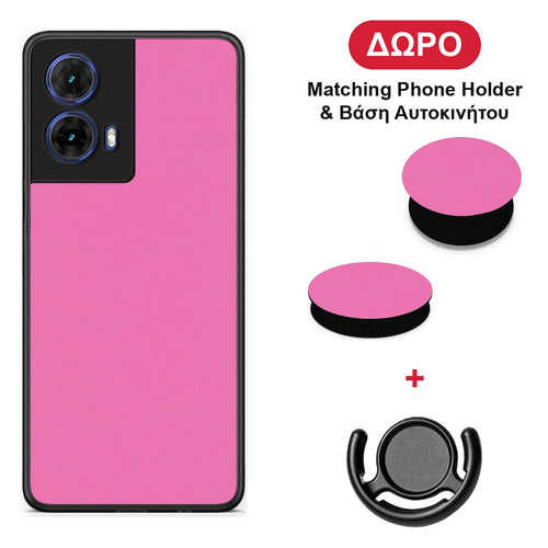 Rose Pink - Motorola Moto G85 θήκη + Δώρο Phone Holder & Βάση Αυτοκινήτου