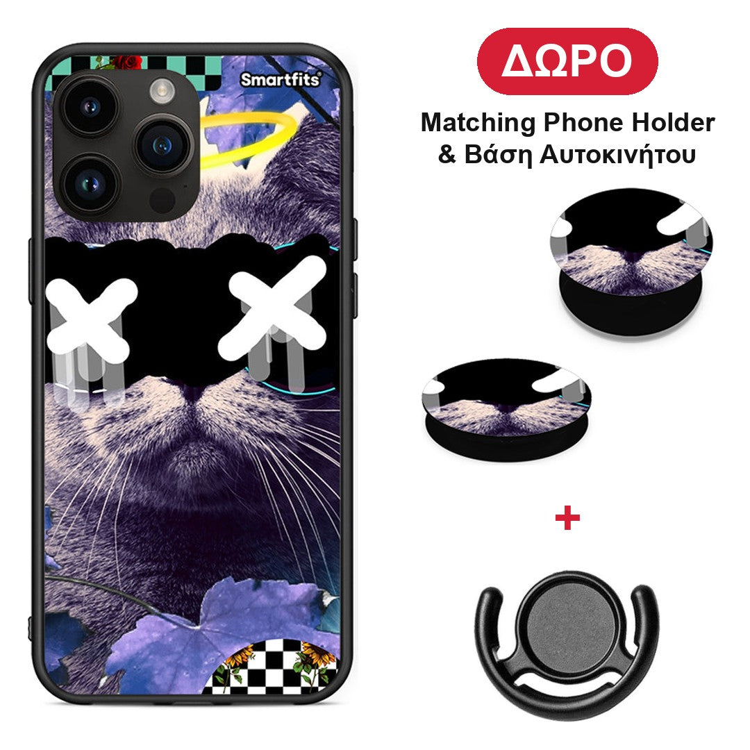 Cat Collage - Θήκη Κινητού + Δώρο Phone Holder & Βάση Αυτοκινήτου