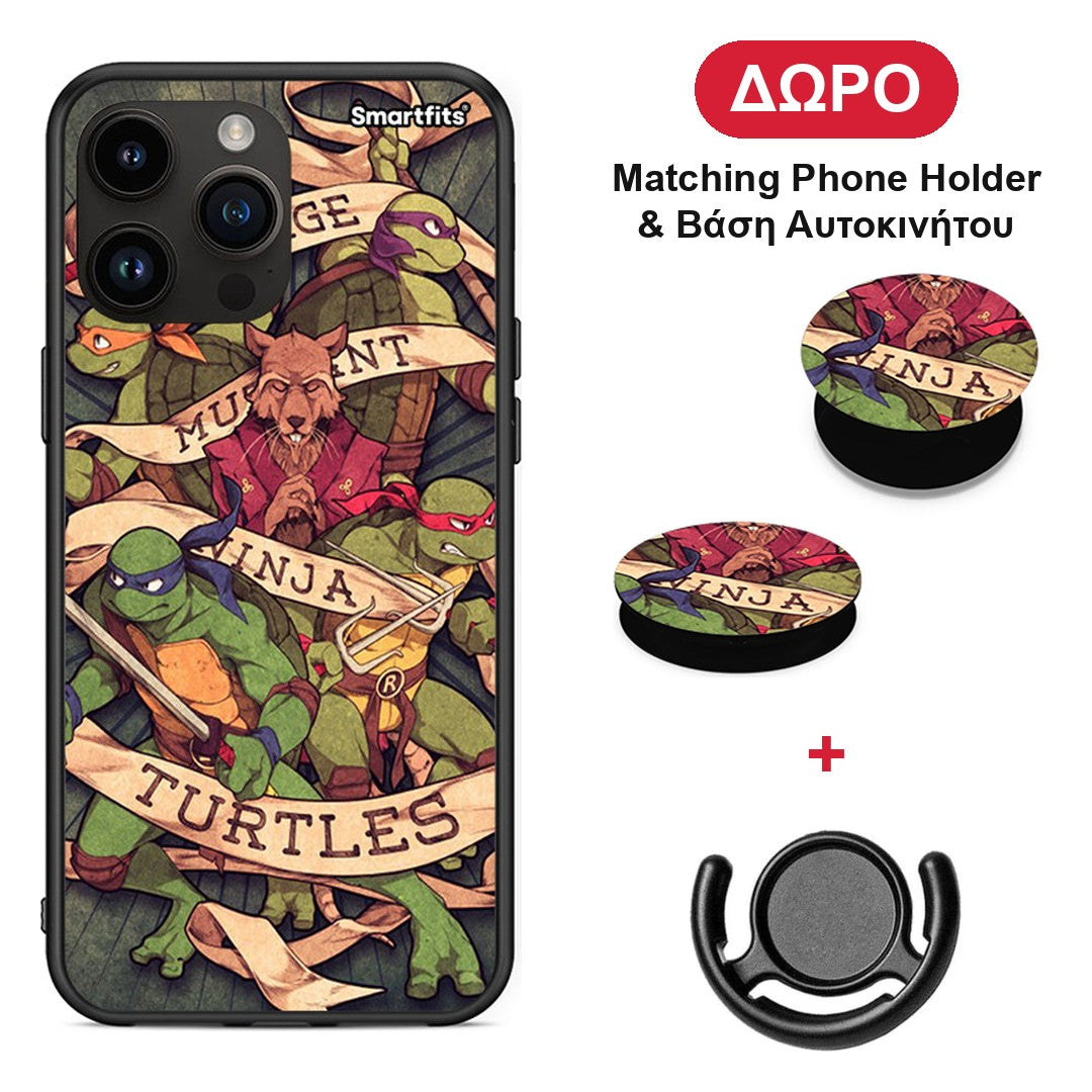 Ninja Turtles - Θήκη Κινητού + Δώρο Phone Holder & Βάση Αυτοκινήτου