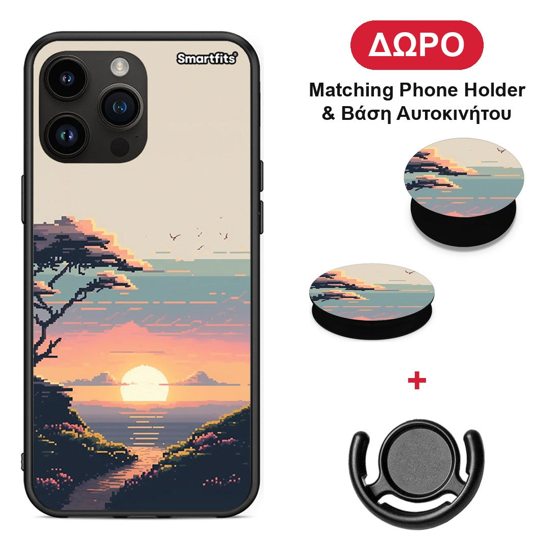 Pixel Sunset - Θήκη Κινητού + Δώρο Phone Holder & Βάση Αυτοκινήτου