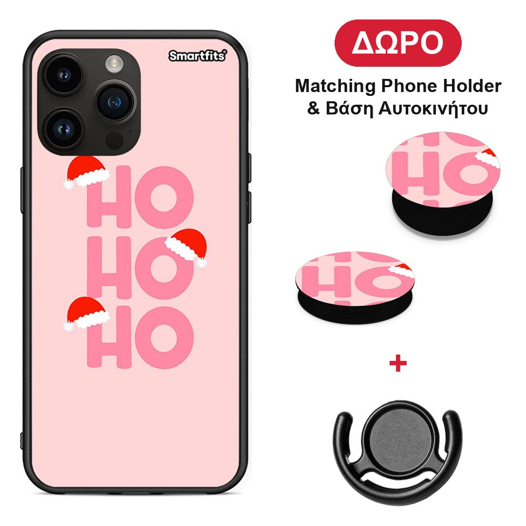 Xmas Ho Ho Ho - Θήκη Κινητού + Δώρο Phone Holder & Βάση Αυτοκινήτου