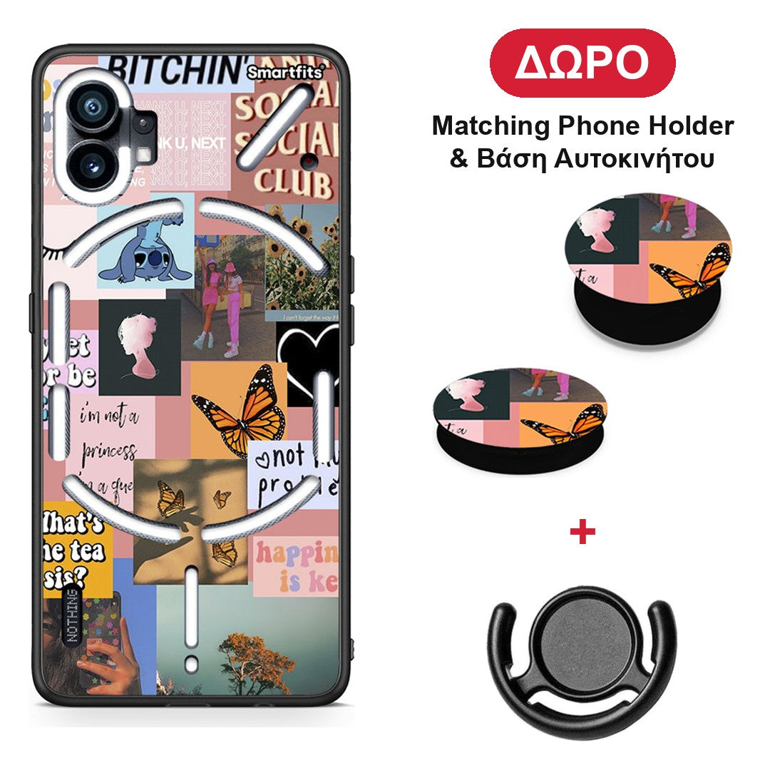 Collage Bitchin - Nothing Phone 1 θήκη + Δώρο Phone Holder & Βάση Αυτοκινήτου