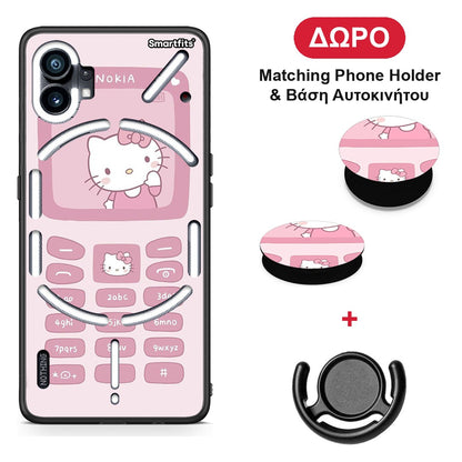 Hello Kitten - Nothing Phone 1 θήκη + Δώρο Phone Holder & Βάση Αυτοκινήτου