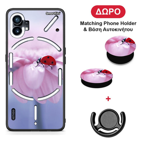 Ladybug Flower - Nothing Phone 1 θήκη + Δώρο Phone Holder & Βάση Αυτοκινήτου