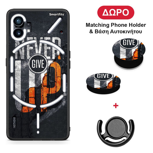 Never Give Up - Nothing Phone 1 θήκη + Δώρο Phone Holder & Βάση Αυτοκινήτου