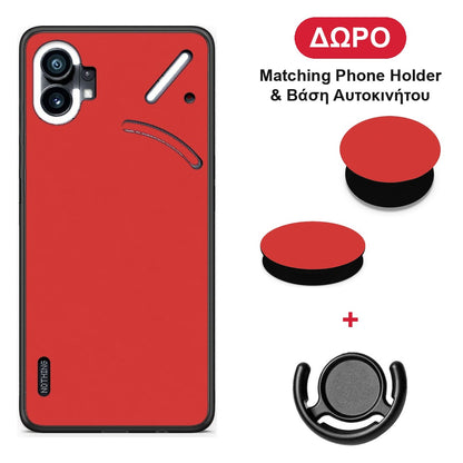 Poppy Red - Nothing Phone 1 θήκη + Δώρο Phone Holder & Βάση Αυτοκινήτου