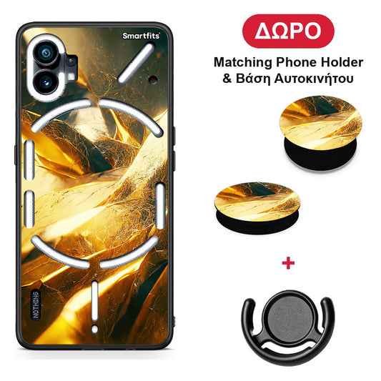Real Gold - Nothing Phone 1 θήκη + Δώρο Phone Holder & Βάση Αυτοκινήτου