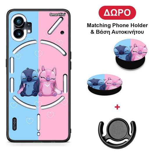 Stitch And Angel - Nothing Phone 1 θήκη + Δώρο Phone Holder & Βάση Αυτοκινήτου