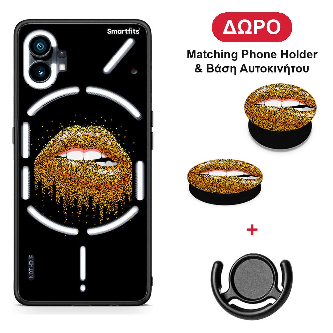 Valentine Golden - Nothing Phone 1 θήκη + Δώρο Phone Holder & Βάση Αυτοκινήτου