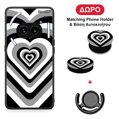 Black Hearts - Nothing Phone 2a θήκη + Δώρο Phone Holder & Βάση Αυτοκινήτου