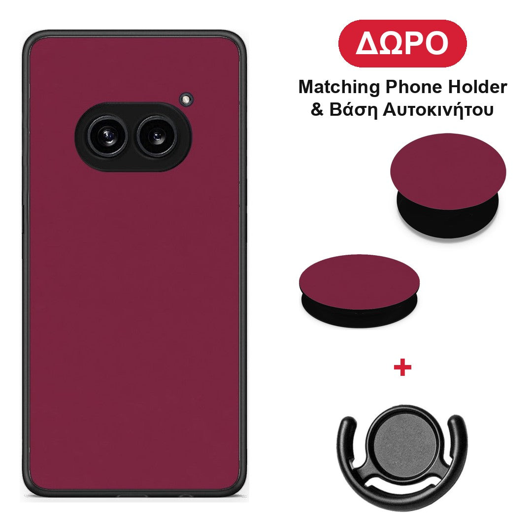Burgundy - Nothing Phone 2a θήκη + Δώρο Phone Holder & Βάση Αυτοκινήτου