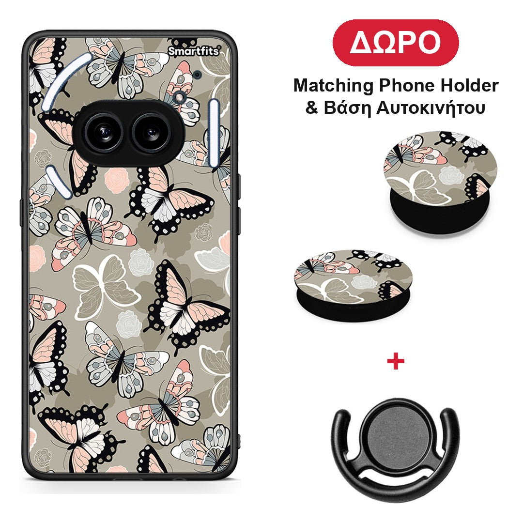 Boho Butterflies - Nothing Phone 2a θήκη + Δώρο Phone Holder & Βάση Αυτοκινήτου