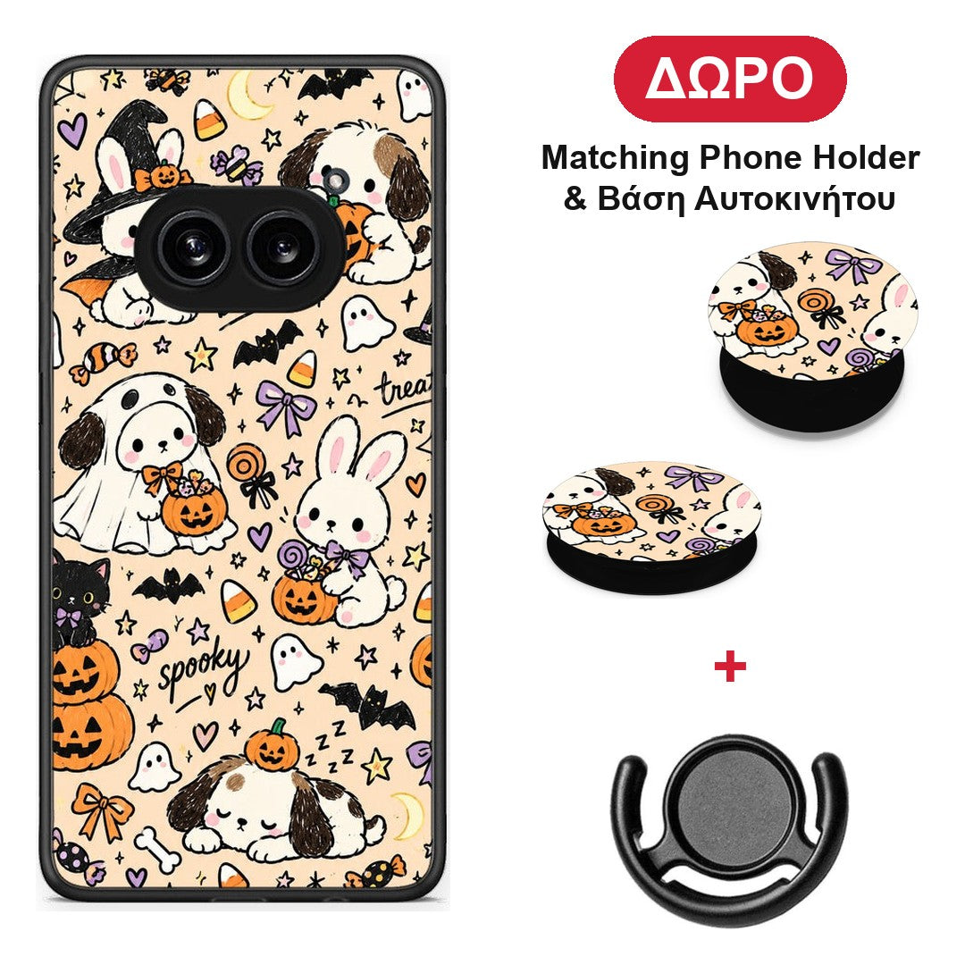 Halloween Puppies and Friends on Cream - Nothing Phone 2a θήκη + Δώρο Phone Holder & Βάση Αυτοκινήτου
