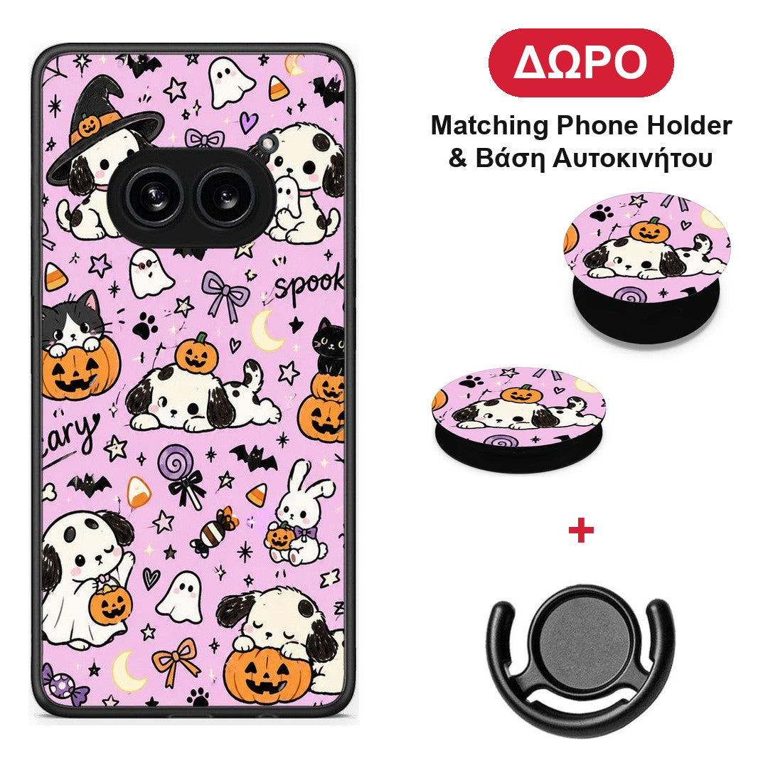 Halloween Puppies and Friends on Lilac - Nothing Phone 2a θήκη + Δώρο Phone Holder & Βάση Αυτοκινήτου