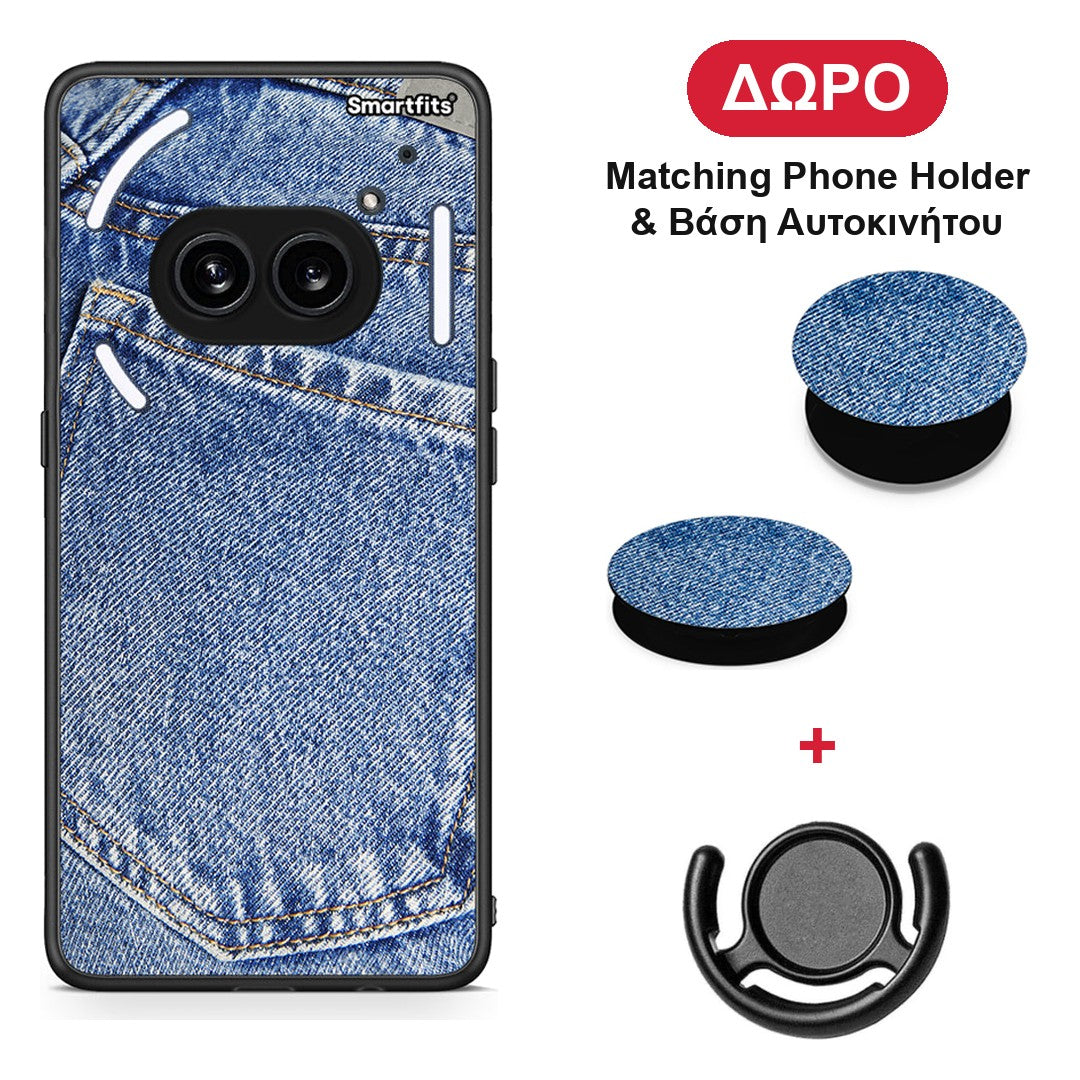 Jeans Pocket - Nothing Phone 2a θήκη + Δώρο Phone Holder & Βάση Αυτοκινήτου