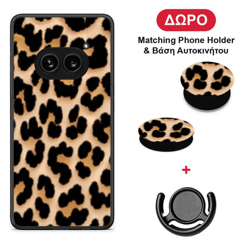 Leopard Print Tan Large - Nothing Phone 2a θήκη + Δώρο Phone Holder & Βάση Αυτοκινήτου