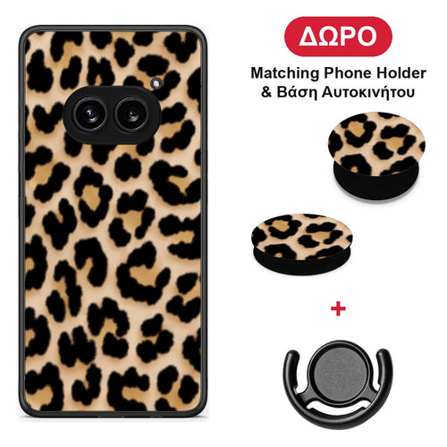 Leopard Print Tan Small - Nothing Phone 2a θήκη + Δώρο Phone Holder & Βάση Αυτοκινήτου