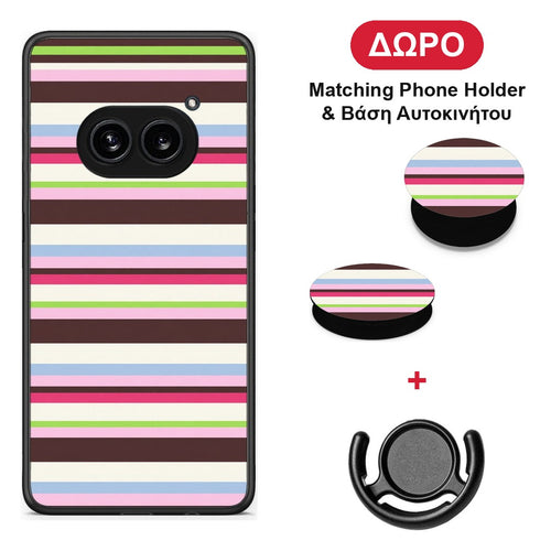 Multicolour Horizontal Stripes - Nothing Phone 2a θήκη + Δώρο Phone Holder & Βάση Αυτοκινήτου