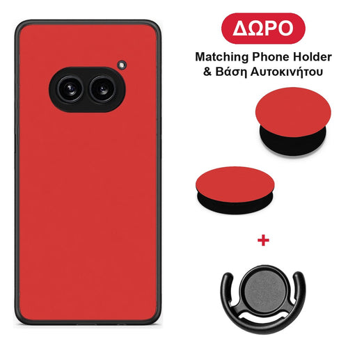 Poppy Red - Nothing Phone 2a θήκη + Δώρο Phone Holder & Βάση Αυτοκινήτου