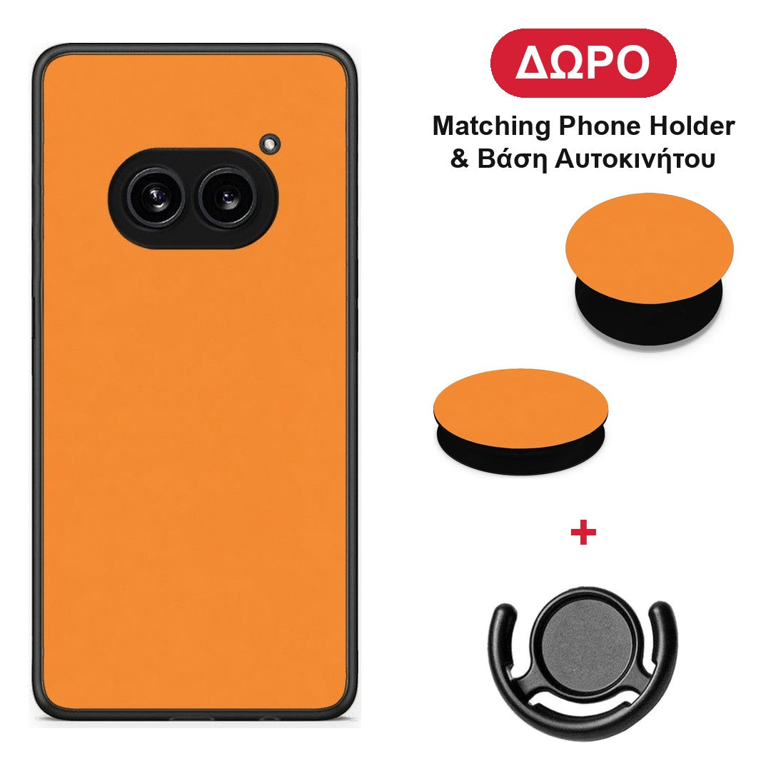 Tangerine Orange - Nothing Phone 2a θήκη + Δώρο Phone Holder & Βάση Αυτοκινήτου