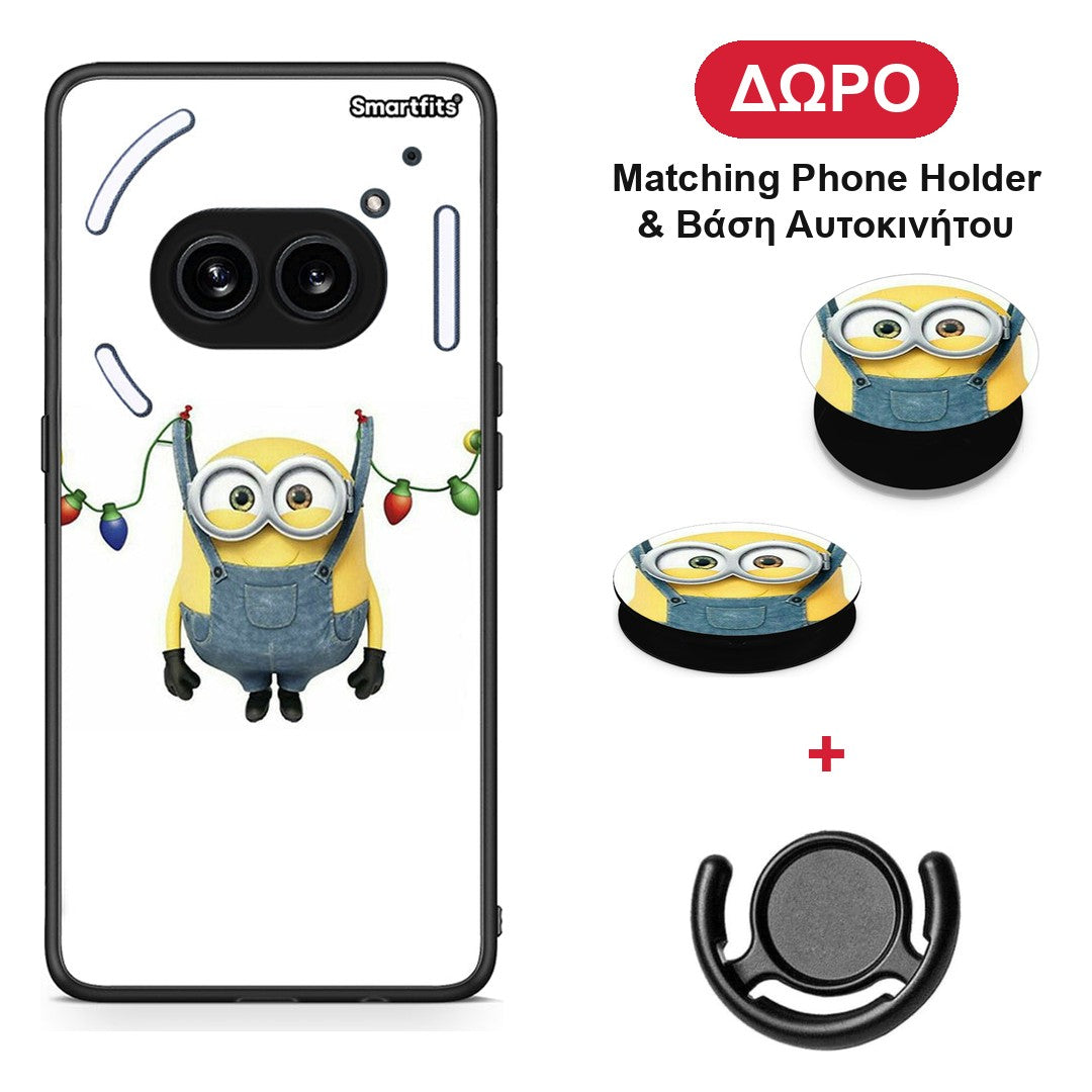 Xmas Minion Lights - Nothing Phone 2a θήκη + Δώρο Phone Holder & Βάση Αυτοκινήτου