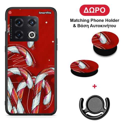 Candy Cane - OnePlus 10 Pro θήκη + Δώρο Phone Holder & Βάση Αυτοκινήτου