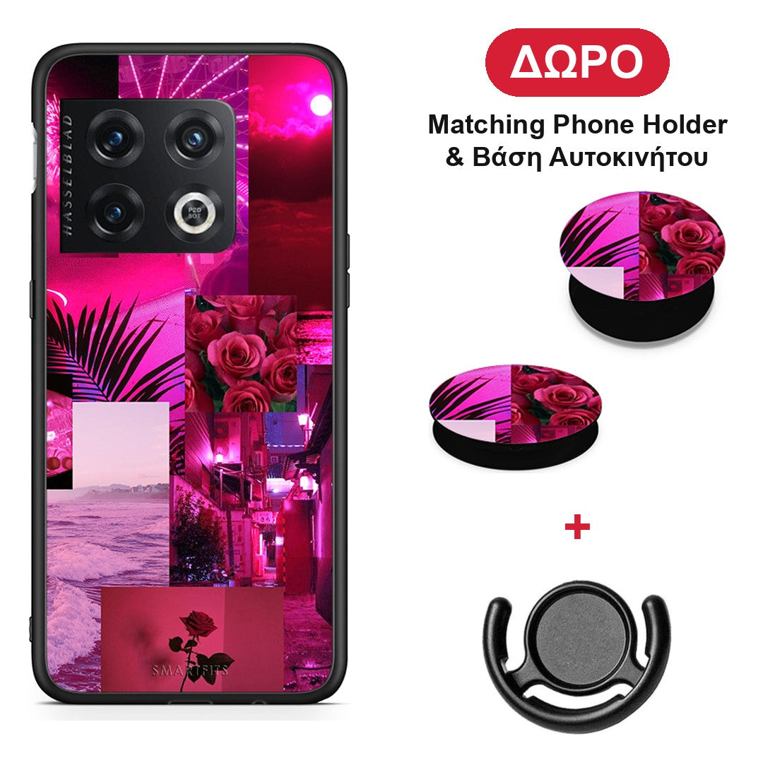 Collage Red Roses - OnePlus 10 Pro θήκη + Δώρο Phone Holder & Βάση Αυτοκινήτου