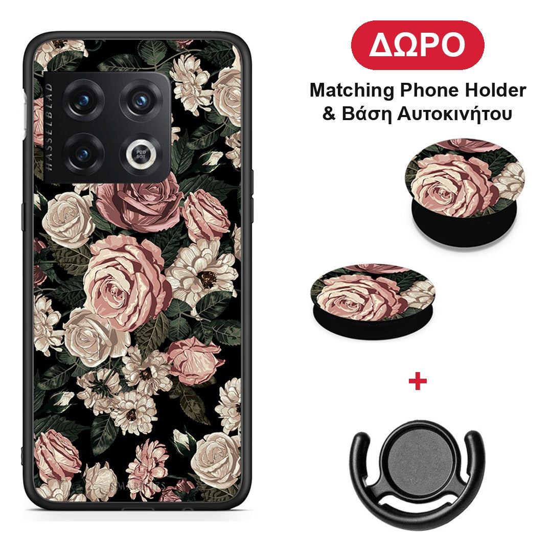 Flower Wild Roses - OnePlus 10 Pro θήκη + Δώρο Phone Holder & Βάση Αυτοκινήτου