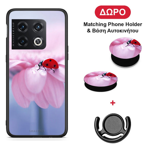 Ladybug Flower - OnePlus 10 Pro θήκη + Δώρο Phone Holder & Βάση Αυτοκινήτου