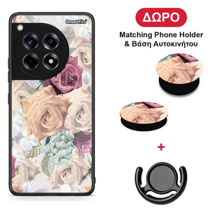 Floral Bouquet - OnePlus 12R 5G θήκη + Δώρο Phone Holder & Βάση Αυτοκινήτου
