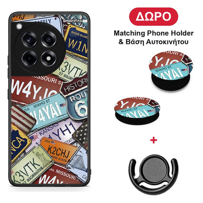 Car Plates - OnePlus 12R 5G θήκη + Δώρο Phone Holder & Βάση Αυτοκινήτου