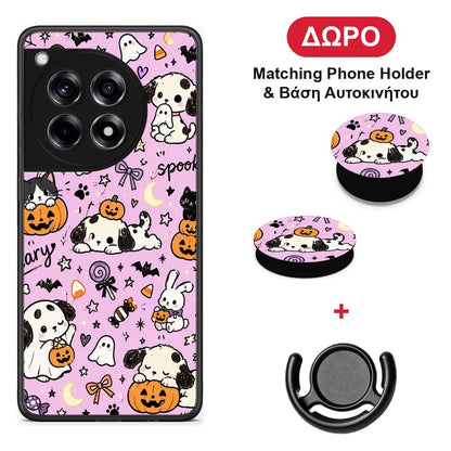 Halloween Puppies and Friends on Lilac - OnePlus 12R 5G θήκη + Δώρο Phone Holder & Βάση Αυτοκινήτου