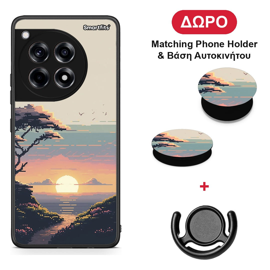 Pixel Sunset - OnePlus 12R 5G θήκη + Δώρο Phone Holder & Βάση Αυτοκινήτου