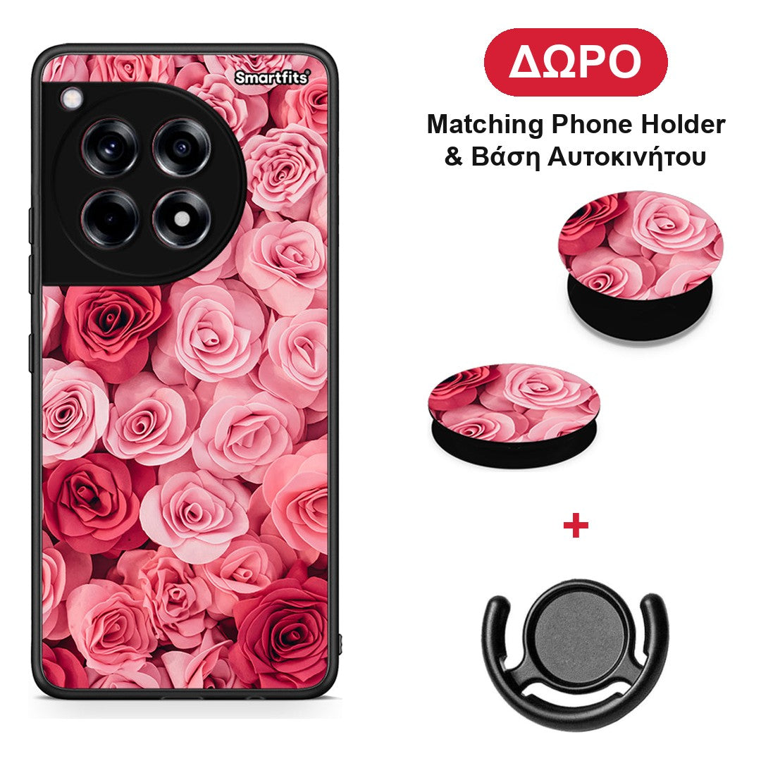 Valentine RoseGarden - OnePlus 12R 5G θήκη + Δώρο Phone Holder & Βάση Αυτοκινήτου