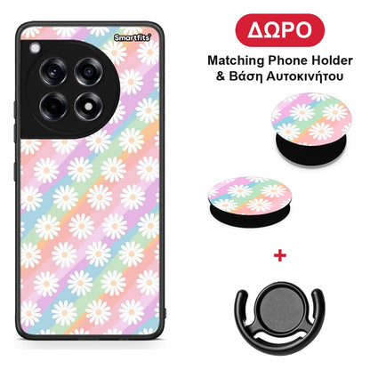 White Daisies - OnePlus 12R 5G θήκη + Δώρο Phone Holder & Βάση Αυτοκινήτου