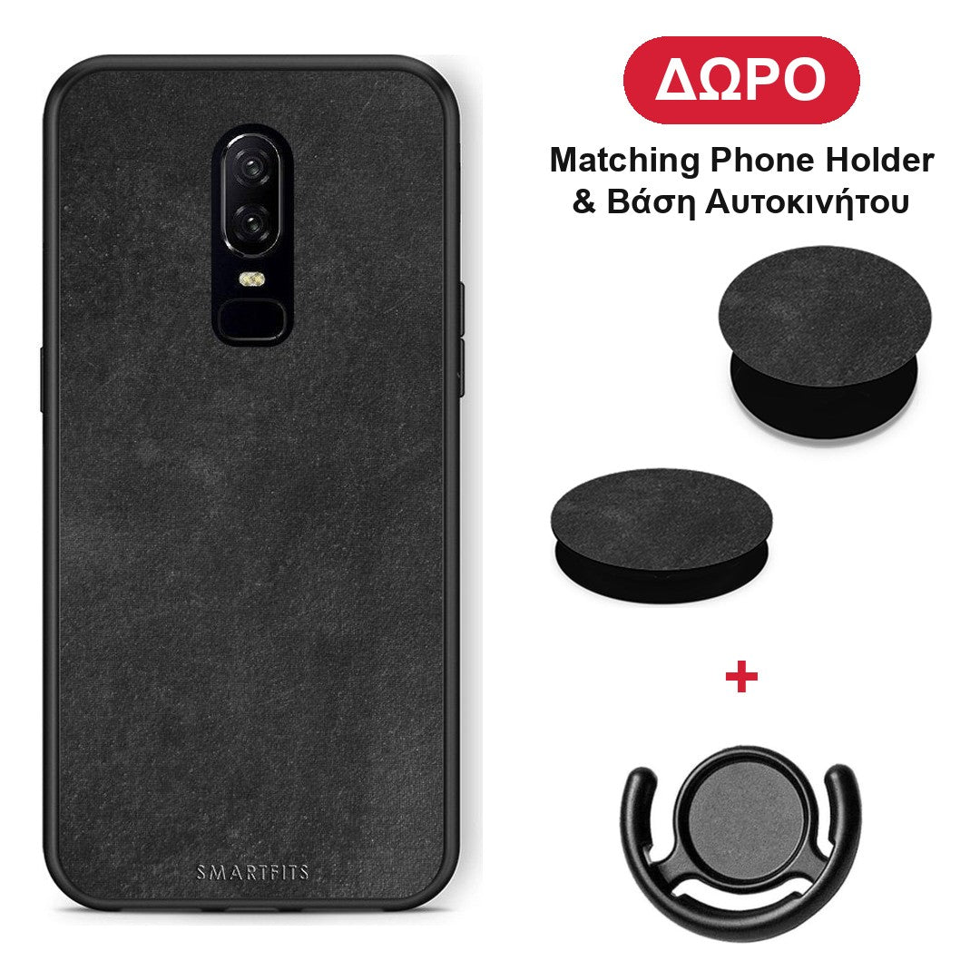 Color Black Slate - OnePlus 6 θήκη + Δώρο Phone Holder & Βάση Αυτοκινήτου