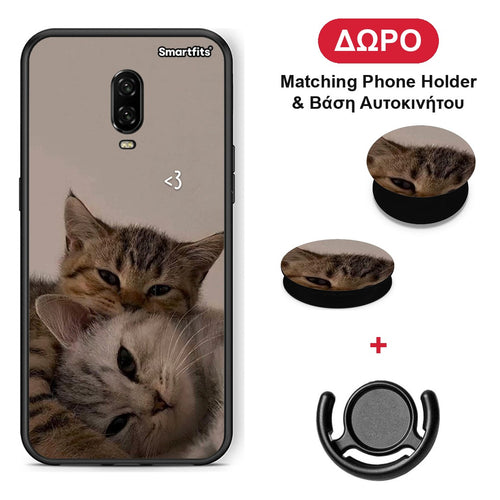 Cats In Love - OnePlus 6 θήκη + Δώρο Phone Holder & Βάση Αυτοκινήτου
