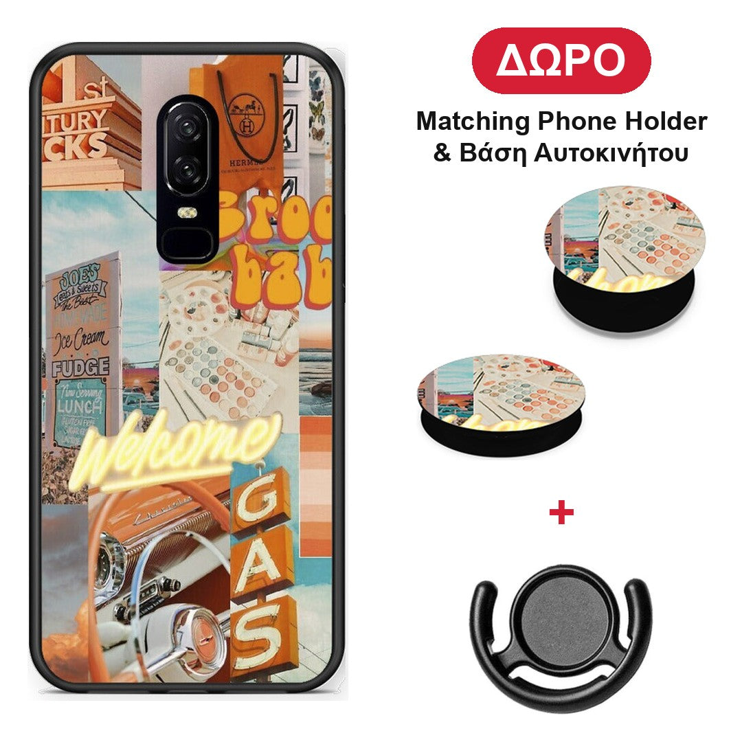 Groovy Babe - OnePlus 6 θήκη + Δώρο Phone Holder & Βάση Αυτοκινήτου