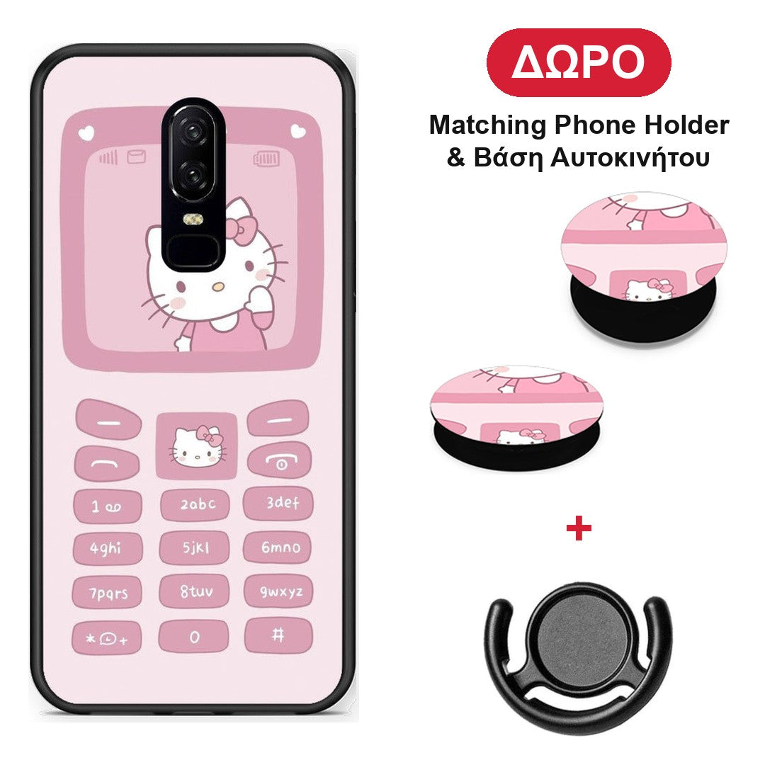 Hello Kitten - OnePlus 6 θήκη + Δώρο Phone Holder & Βάση Αυτοκινήτου