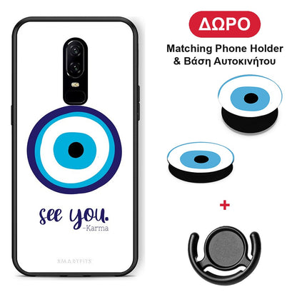 Karma Says - OnePlus 6 θήκη + Δώρο Phone Holder & Βάση Αυτοκινήτου