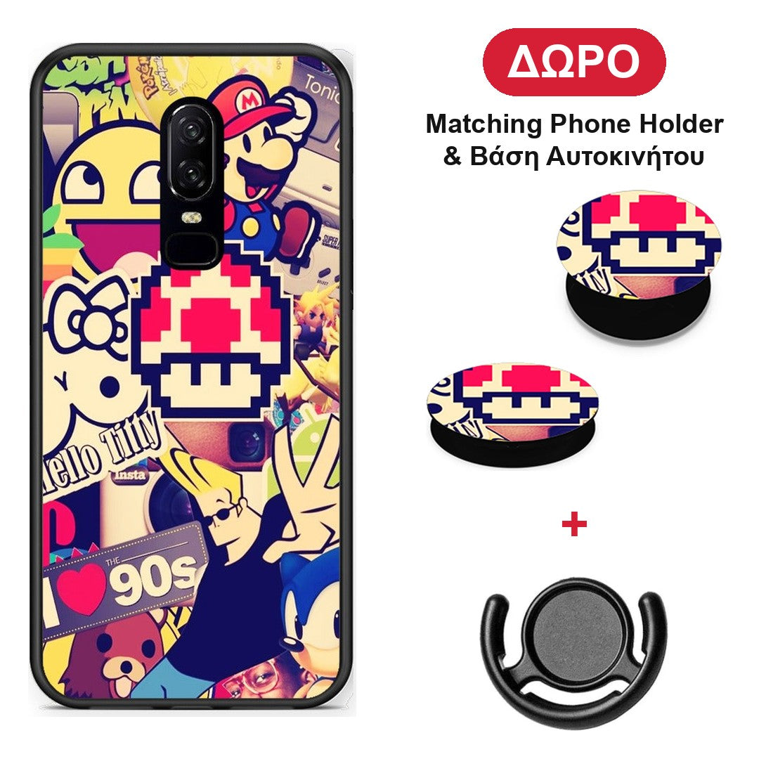 Love The 90s - OnePlus 6 θήκη + Δώρο Phone Holder & Βάση Αυτοκινήτου